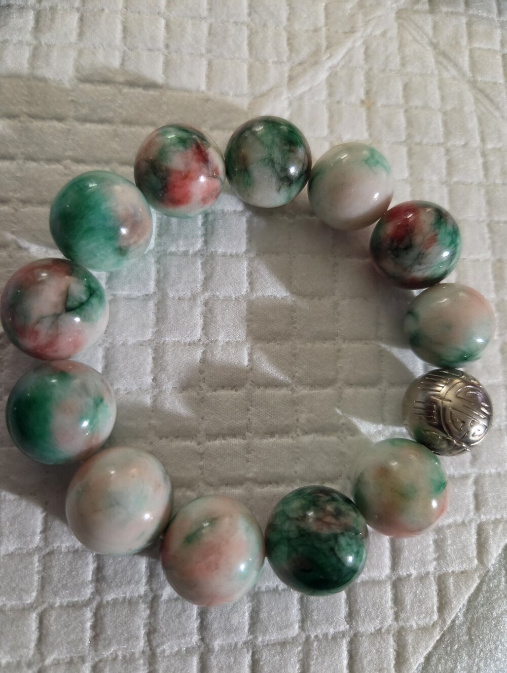Genuine Multi-Color Fancy Jasper Beaded Stretch Bracelet